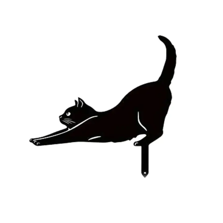 Adorno De Jardín Para Gato En Metal Palique De Tierra Para Exterior Decoración De Arte Para Balcones Y Jardines - 1
