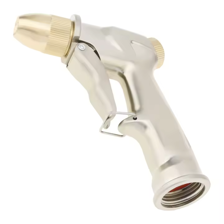 Pistola De Rociador De Jardín De Alta Presión De Metal Y Latón Ajustable Para Riego De Plantas Resistente Y Duradera - 1