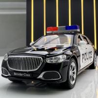 Modelo De Coche De Aleación 1/32 S680 Policial Con Luz Y Sonido Función Retroceso Pull Toy Para Niño Colección Regalos Metal Diecast Negro Blanco - details 0