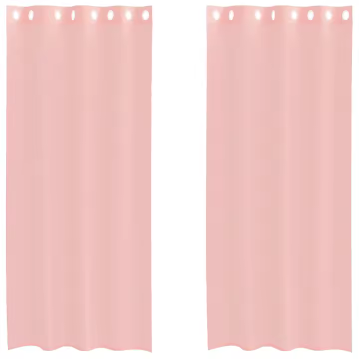 vidaXL Cortinas de gasa con ojales 2 uds rosa 140x225 cm - 1