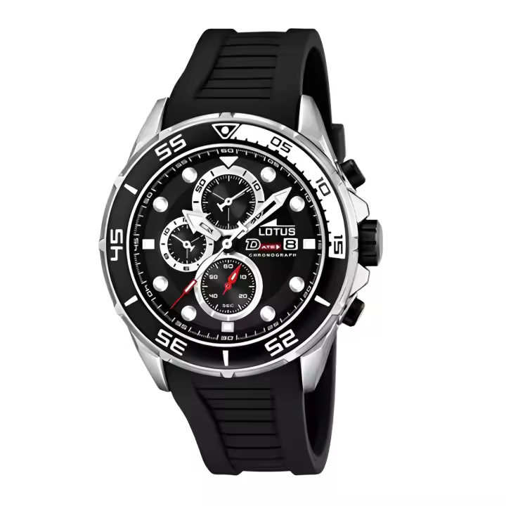 Reloj Lotus Chrono 15677/3 para Hombre con Esfera Negra - Reloj de Cuarzo - Reloj de Caballero - 1