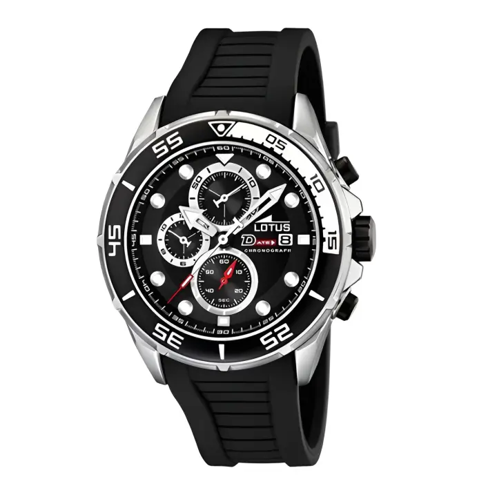 Reloj Lotus Chrono 15677/3 para Hombre con Esfera Negra - Reloj de Cuarzo - Reloj de Caballero - 1