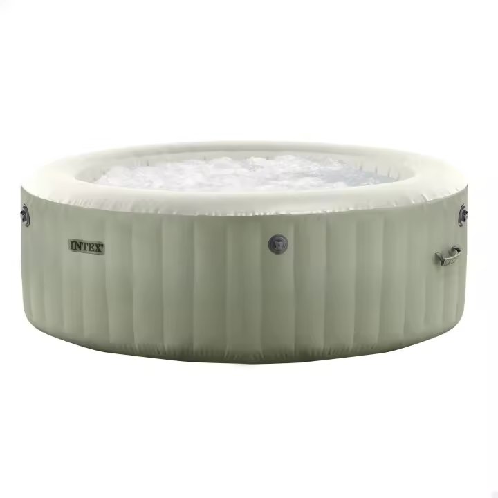 INTEX - Spa hinchable Bubble Massage Verde Oliva 4-6 personas, calentador 2.200W, salidas de aire caliente, caja de control, panel incorporado, depuradora con filtro S2, instalación cloración salina electrodo, bañera de hidromasaje, spas hinchables - 1
