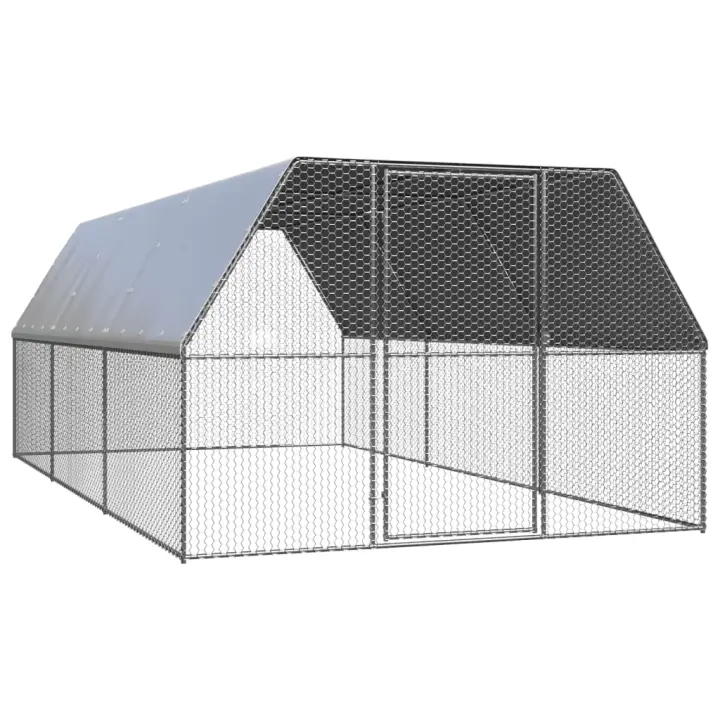 vidaXL Jaula gallinero de acero galvanizado 3x6x2 m - 1
