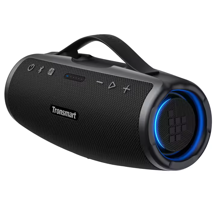 Altavoz Inalámbrico Portátil 50W Tronsmart Mirtune S100, Potencia de Sonido Máxima 60W, 20 Horas de Reproducción, Impermeable IPX7, Bluetooth 5.3, Ecualización Personalizable, Asa Retráctil, Ideal para Música en Fiestas al Aire Libre - 1