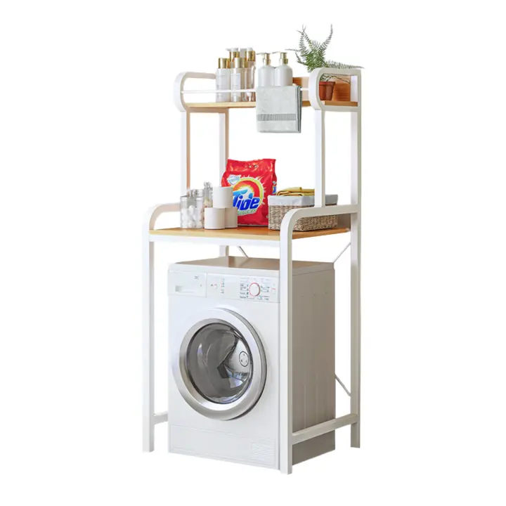 VICYOL S&D Estante Organizador para Lavadora. Estantería Superior de Baño Ahorra Espacio. Mueble de Almacenamiento para Cuarto de Baño. Acero y Madera E1. - 1