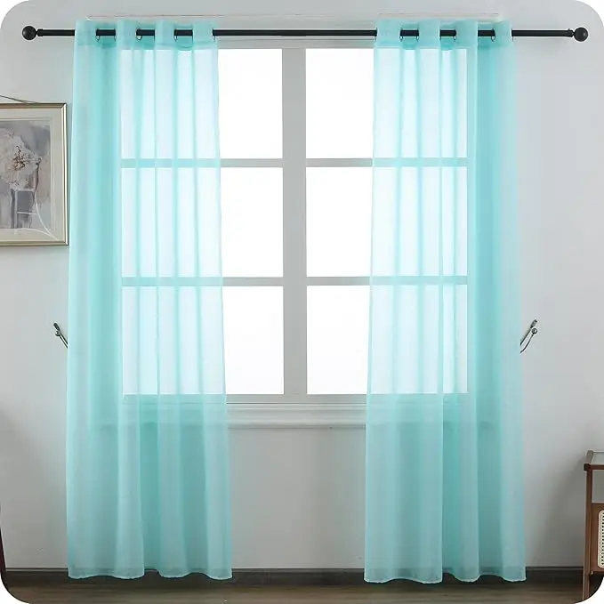 TODOBIEN STORE - Cortinas Translúcidas para Salón Dormitorio un Panel de 140 x 260 cm, Visillo Liso Gasa Fina y Transparente, Visillos para Ventana Salon Sala Cuarto Dormitorio Comedor Cocina - 1