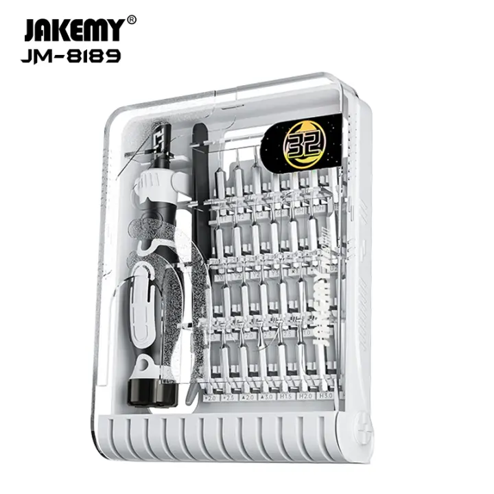 JAKEMY JM-8189 Kit De Destornilladores Magnéticos De Precisión En CR-V Para Reparación De Cámara De Móvil Gafas Herramientas Manuales Multifuncionales Con Cabezales SLOTTED Phillips TORX HEX Y-Type - 1