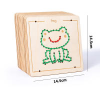 Juguete Educativo De Madera Para Niños Con Puzle De Bordado Y Hilo Patrón Cartoon Juego De Actividad De Tejido Para El Tablero Ocupado Regalo Para Niños - details 11