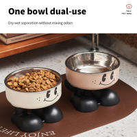 Tazón De Acero Inoxidable Para Mascotas Con Cara Sonriente Gran Capacidad Protector De Cuello Para Alimentos Y Agua - details 2
