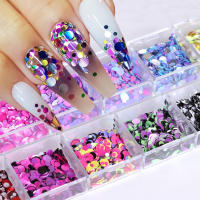 Polvo De Uñas Plateado Y Plateado Con Brillo 3D De 12 Celdas Decoración De Uñas Brillante Con Brillo Holográfico Accesorios Para Manicura - details 2