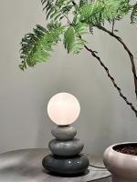 Lámpara De Mesa LED De Cerámica En Naranja/Azul/Castaño Para Dormitorio Escritorio Iluminación De Ambiente Luz Nocturna Decoración De Habitación Estilo Moderno - details 7