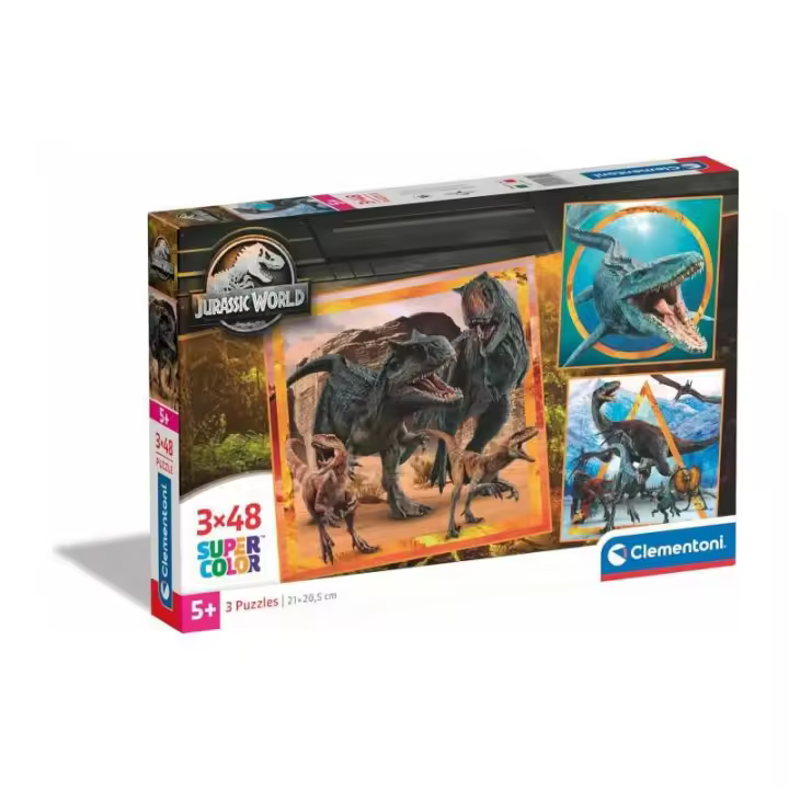 PUZZLW 3X48 PIEZAS JURASSIC WORLD DE CLEMENTONI - 1