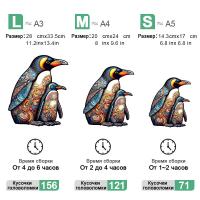 Rompecabezas De Madera En Forma Irregular Con Diseño De Pingüino Juego De Ajedrez DIY Para Niños Y Adultos Rompecabezas Personalizado - details 3