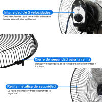 Ventilador de pie silencioso potente 80W y 18" Altura regulable 58-90cm y 3 Velocidades. Novedad con aspas Métalicas | Artree - details 3