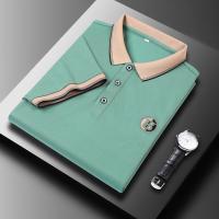 Camisa Polo Casual Para Hombres Con Bordado Manga Corta Color Sólido Moda Top Antigüedad Primavera Otoño Algodón Blends - details 4