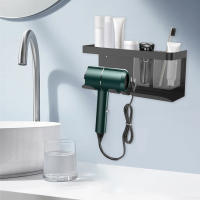 Soporte De Secador De Pelo Para Pared Organizador De Herramientas De Baño Soporte Adhesivo Para Secador Y Linterna De Baño Material De Aluminio - details 3