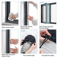 Sella De Ventana Impermeable Para Aire Acondicionado Portátil Ventanas Inclinadas Y Ásperas Instalación Fácil Tela Suave Ajustable Para Bafle - details 4