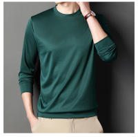 Camiseta De Manga Larga Para Hombre En Color Sólido Cuello Redondo Camisa Polo Casual Algodón Transpirable Para Primavera Y Otoño - details 11