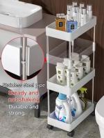 Carrito De Ruedas Multicapa Para Baño Y Cocina Organizador De Maquillaje Estante Móvil Para Sala De Estar Plástico Resistentes Cuatro Capas - details 5
