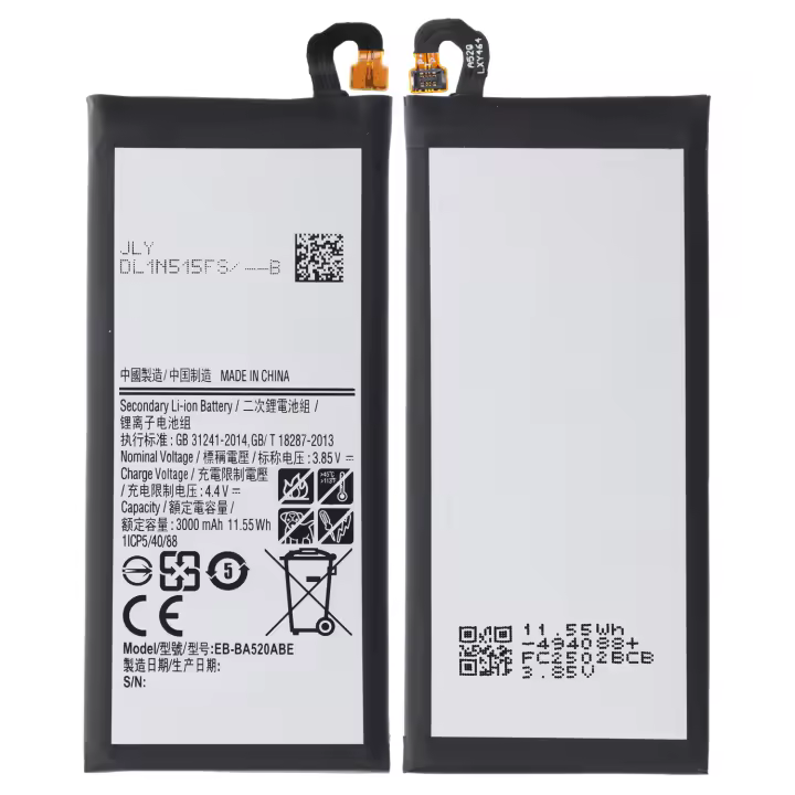 Batería Generica de repuesto EB-BA520ABE para Samsung Galaxy A5 2017  / J5 2017- 3000 mAh, Calidad Original, Nueva Fabricación - 1