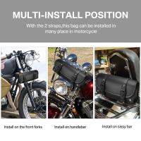 Bolsa De Sillín De Motocicleta De Cuero PU Para Harley Chopper Bobber Cruiser Sportster XL 883 1200 Bolsa De Herramientas Delantero Y Trasero - details 13