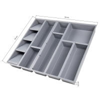 Cofan Organizador de cajones | Adecuado para almacenaje de cubiertos y utensilios | Color: gris | 11 compartimentos | Medidas: 50 x 45 x 6,5 cm - details 0