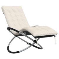 vidaXL Tumbona geométrica de jardín acero Negro y gris, Crema, Taupé Sillas de Exterior Ideal para jardín, playa, piscina, terraza Tumbona Piscina Tumbonas Playa Tumbonas Jardín Exterior - details 5