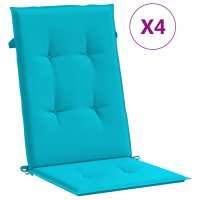 vidaXL Cojines para sillas con respaldo alto 4 uds tela 120 x 50 x 3 cm Color Rojo vino tinto,  Estampado de hojas,  Azul y blanco y mas Cojín Decorativo de Asiento Cojines de muebles de salon - details 6