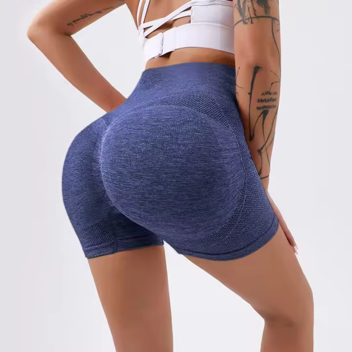 Shorts De Yoga Para Mujer Cintura Alta Secado Rápido Fitness Running Pantalones Deportivos Sin Costuras Transpirables Cómodos - 1