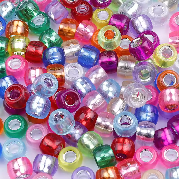 100pcs Abalorios De Acrílico Colores Mixtos Bucket Para DIY Braceletes Y Collares Accesorios De Joyería Componentes De Encanto - 1