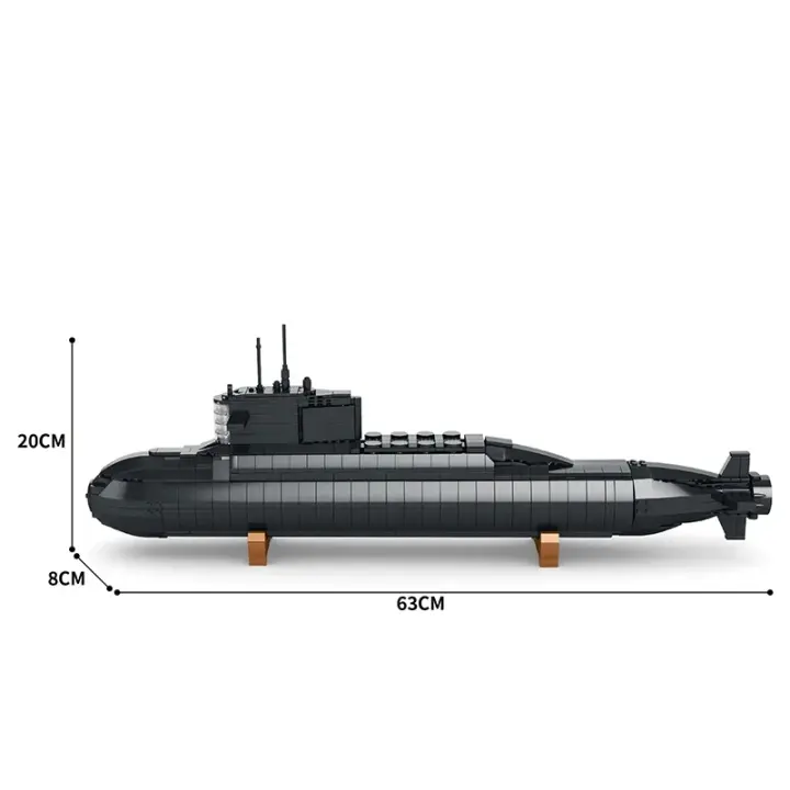 Bloques De Construcción Militar Submarino Nuclear Estratégico Grandes 1498PCS Modelo De Buque De Guerra Para Niños Juguetes DIY Regalos De Fiestas - 1