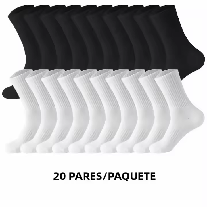 Calcetines De Punto Neutrales Con Rayas Cuello Redondo Absorbentes De Sudor Transpirables Para Primavera Verano Paquete De 2/6/10/20 Pares Calcetines Deportivos Y Casuales Para Parejas - 1