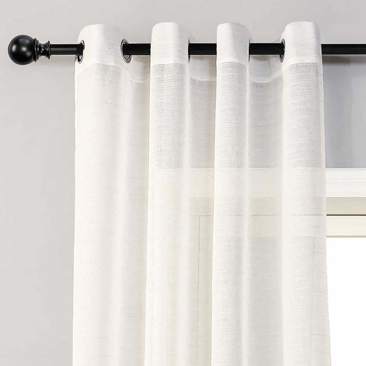 Cortina Amparo Natural, Elegante y Semitranslúcida con Ollaos Metálicos, Alta Calidad OEKO TEX, Medidas 140x260cm y 140x280cm, Resistente a Lavados y Fácil de Combinar, 98% Poliéster y 2% Lino, Ideal