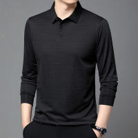 Camisa Polo Para Hombre De Color Sólido Casual Manga Larga Transpirable Cómoda Versátil Top Moda Negocios - details 12