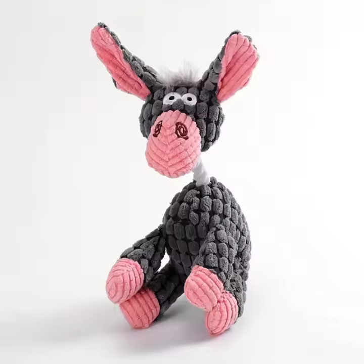 Juguete De Mordedor Para Perros Forma De Burro Suave Y Resistente Al Masticar Juguete De Peluche Para Entrenamiento De Dientes Y Diversion - 1