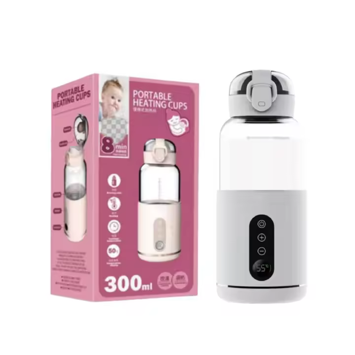 Calentador De Botella Portátil Para Leche De Bebé Recargable Por USB Ajustable Y Con Display 37-55℃ Calentador Inalámbrico Instantáneo Para Uso En Exteriores - 1