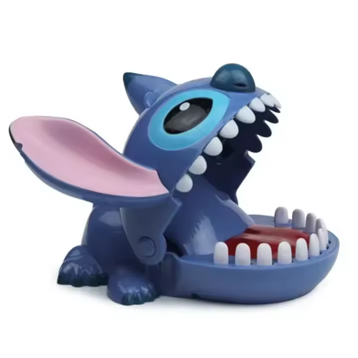 Disney Figura De Acción Stitch Dentista Juguete Divertido Para Niños Regalos De Navidad Y Cumpleaños Figura De Mão Anime Stitch Mordedor De Dedo - 1