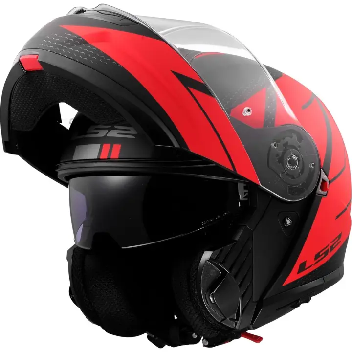Casco Modular LS2 Strobe II KPA 2206 code negro rojo mate - 1