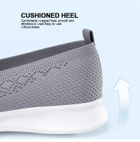 Zapatillas De Caminar Para Mujer Transpirables Y Ligeros Con Suela Suave Zapatos Deportivos De Malla Casual Sin Cierre - details 6