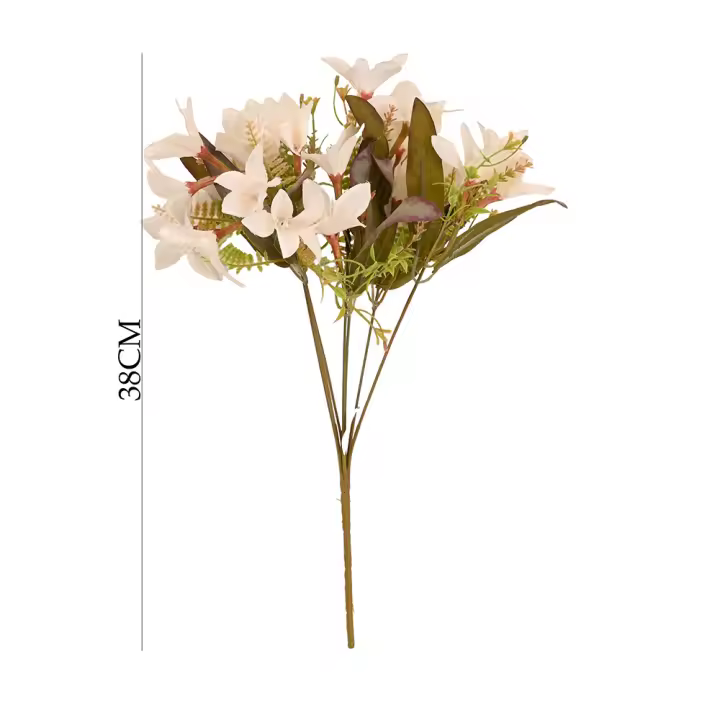 Poenia Arte Floral - Ramo de Lirio Artificial con 21 Cabezas 38cm - REF 6103015 - Pack de 3 - Flores Artificiales - 1