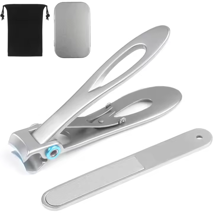 Cortaúñas grande para uñas Gruas, cortaúñas resistant with juego de Limas de uñas, cortaúñas de Maple inoxidable with estuche de metal para hatbres y Mujeres - 1