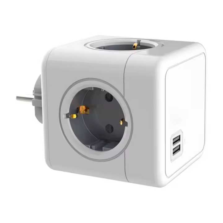 Ragleta de Enchufes de Cocina Cube, with 2 Puertos USB-A, para el Hogar, Sala de Estar, Cocina, Oficina - 1