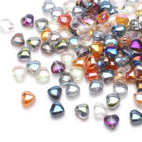 50 Pcs 8mm Cuentas De Vidrio En Forma De Corazón Para Creación De Joyas DIY Accesorios Hechos a Mano Pendientes Manualidades - details 0