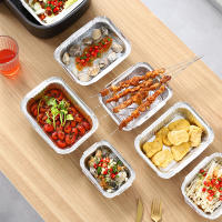 50/100pcs Bandejas De Aluminio Con Tapa Antideslizante Para Horno Aire Freidora Cocina Utensilios De BBQ Platos De Aluminio Grado Alimenticio Para Hornear Y Cocinar - details 3
