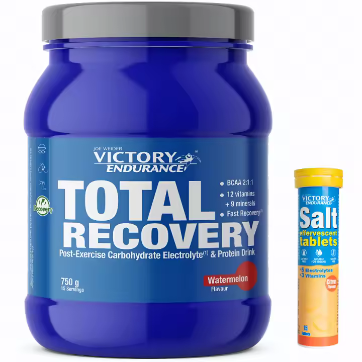 TOTAL RECOVERY 750G WATERMELON - Victory Endurance + 1x15 salt effervecent / Recuperación óptima  Alta calidad  Fórmula exclusiva  Sandía  Sales minerales / sandia - 1