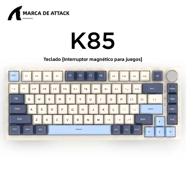 Teclado De Juego Attack Shark K85 Con Switches Matal Cableado Macro Key Range FPS Rush Trigger Hot-Swap RGB Para Desktop Laptop Tablet - 1