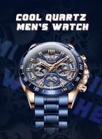 Reloj De Pulsera De Cuarzo LIGE 2024 Para Hombre Marca Top Lujo Hollow Resistente Al Agua Deportivo Cronógrafo De Acero Inoxidable - details 0