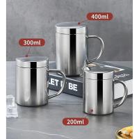 Taza De Café De Acero Inoxidable Con Doble Aislamiento 200/300/400ml Incluye Tapa Y Mango Para Viaje Oficina Camping Taza De Metal Para Café Y Té - details 3