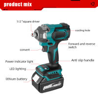 Llave de impacto eléctrica sin escobillas para reparación de automóviles, destornillador inalámbrico de 1/2 pulgadas, herramienta de bricolaje eléctrica para batería Makita de 18V, 1200N.m - details 2
